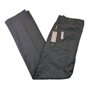 MICHAEL KORS Classic Fit Stretch Wool Blend Dress Pants Charcoal Gray 32 x 34